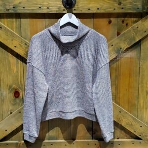 MADEWELL LONG SLEEVE RIBBED TEXTURRED CROPPED SWEATER
